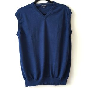 Made in Italy Saks Fifth Avenue Men's V-Neck Sweater - Navy Blue